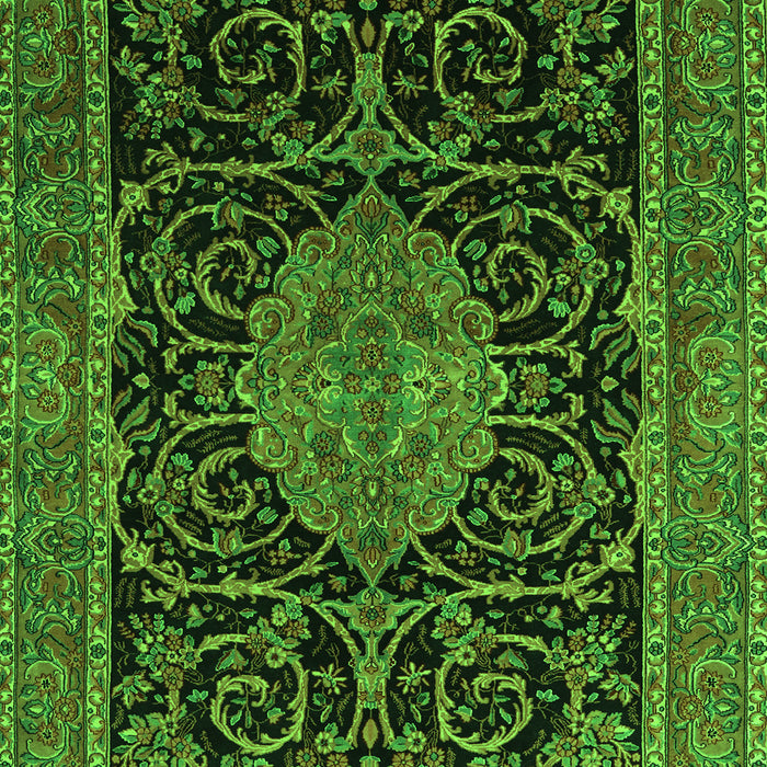 Medallion Green Traditional Rug, tr15grn
