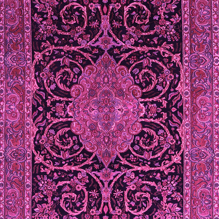 Machine Washable Medallion Pink Traditional Rug, wshtr15pnk