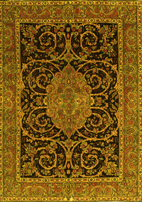 Medallion Yellow Traditional Rug, tr15yw