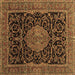 Square Medallion Brown Traditional Rug, tr15brn