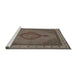 Sideview of Machine Washable Traditional Dark Brown Rug, wshtr16