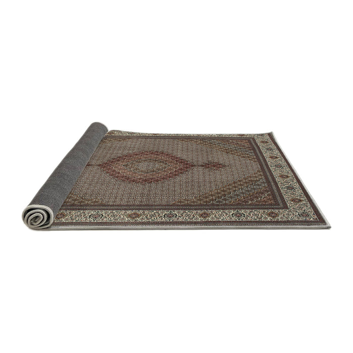Sideview of Traditional Dark Brown Medallion Rug, tr16