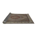 Sideview of Traditional Dark Brown Medallion Rug, tr16