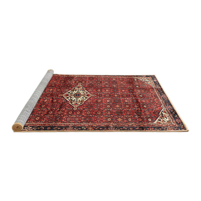 Sideview of Machine Washable Traditional Tomato Red Rug, wshtr160