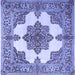 Square Medallion Blue Traditional Rug, tr1600blu