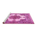 Sideview of Machine Washable Medallion Pink Traditional Rug, wshtr1600pnk