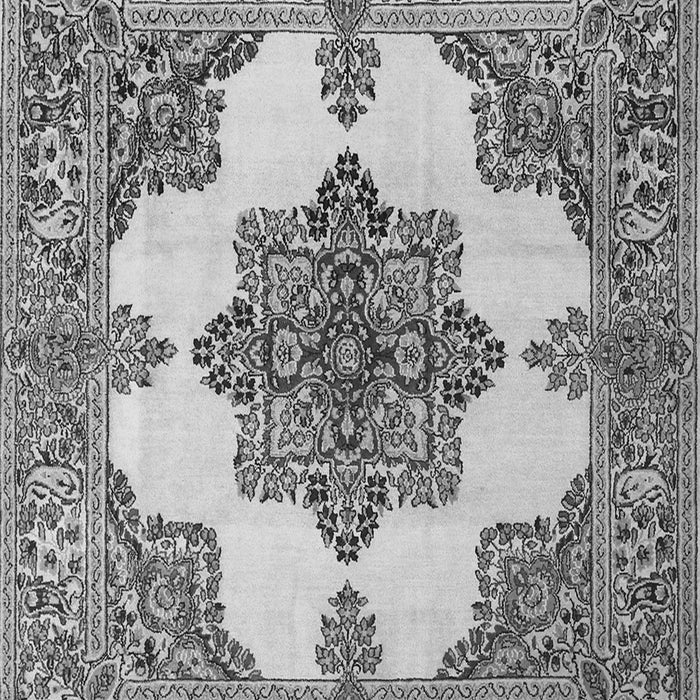 Serging Thickness of Machine Washable Medallion Gray Traditional Rug, wshtr1600gry
