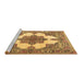 Sideview of Machine Washable Medallion Brown Traditional Rug, wshtr1600brn