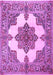 Machine Washable Medallion Purple Traditional Area Rugs, wshtr1600pur