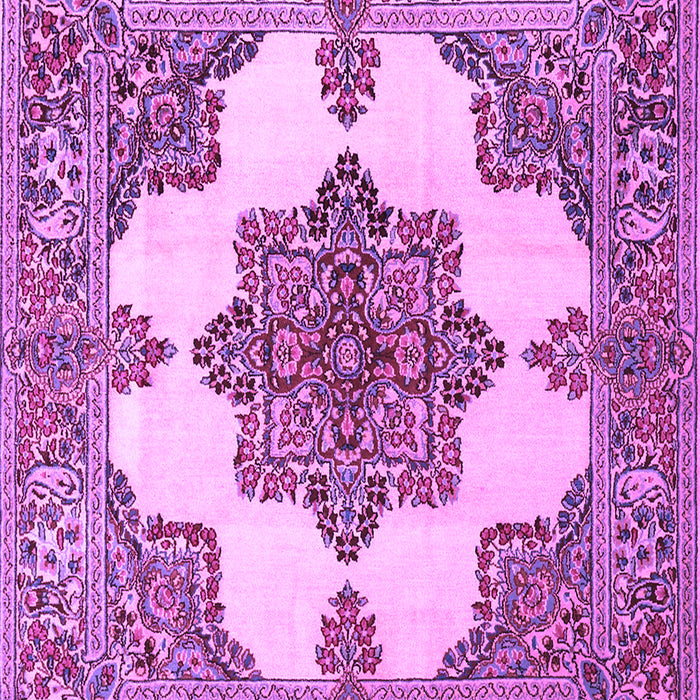Machine Washable Medallion Purple Traditional Area Rugs, wshtr1600pur