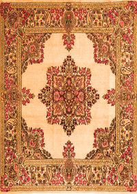 Medallion Orange Traditional Rug, tr1600org