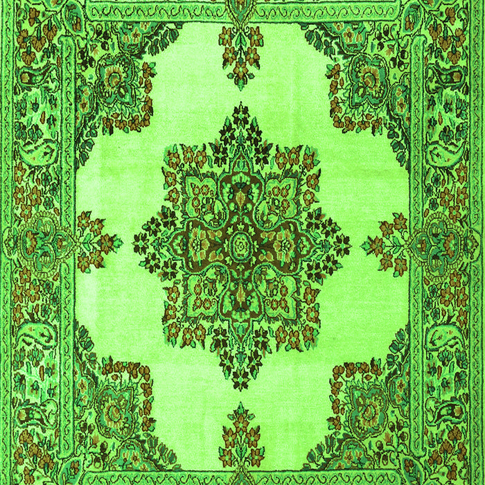 Medallion Green Traditional Rug, tr1600grn