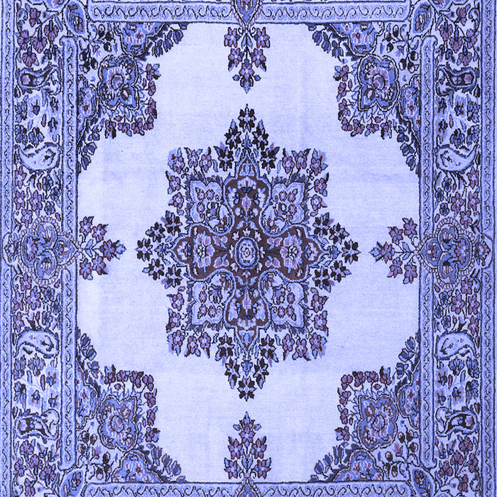 Machine Washable Medallion Blue Traditional Rug, wshtr1600blu