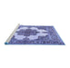 Sideview of Machine Washable Medallion Blue Traditional Rug, wshtr1600blu