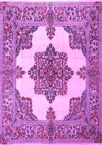 Medallion Purple Traditional Rug, tr1600pur