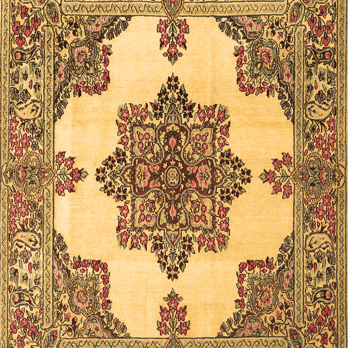 Machine Washable Medallion Brown Traditional Rug, wshtr1600brn