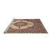 Sideview of Machine Washable Traditional Brown Red Rug, wshtr1601