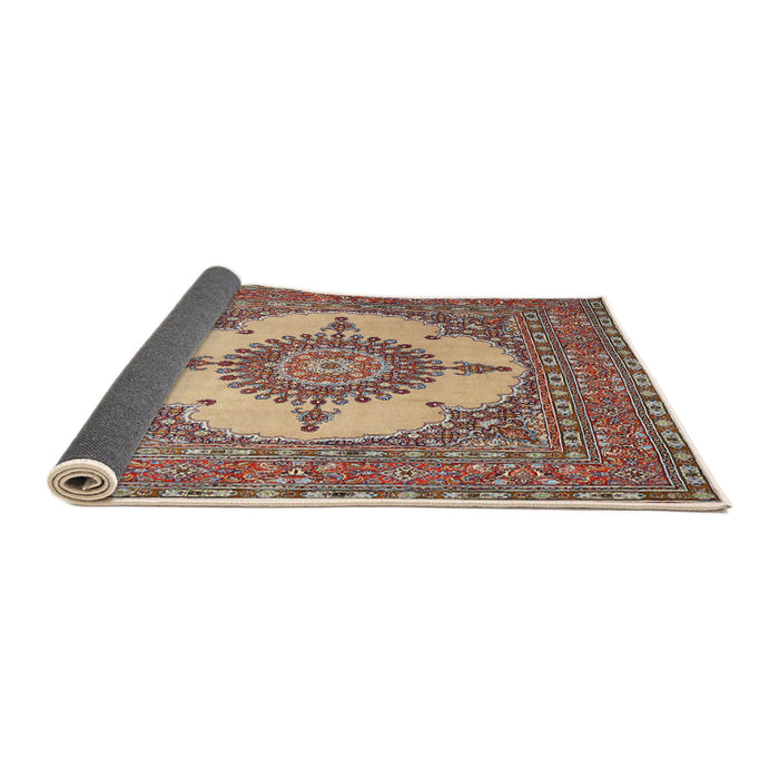 Sideview of Traditional Brown Red Medallion Rug, tr1601