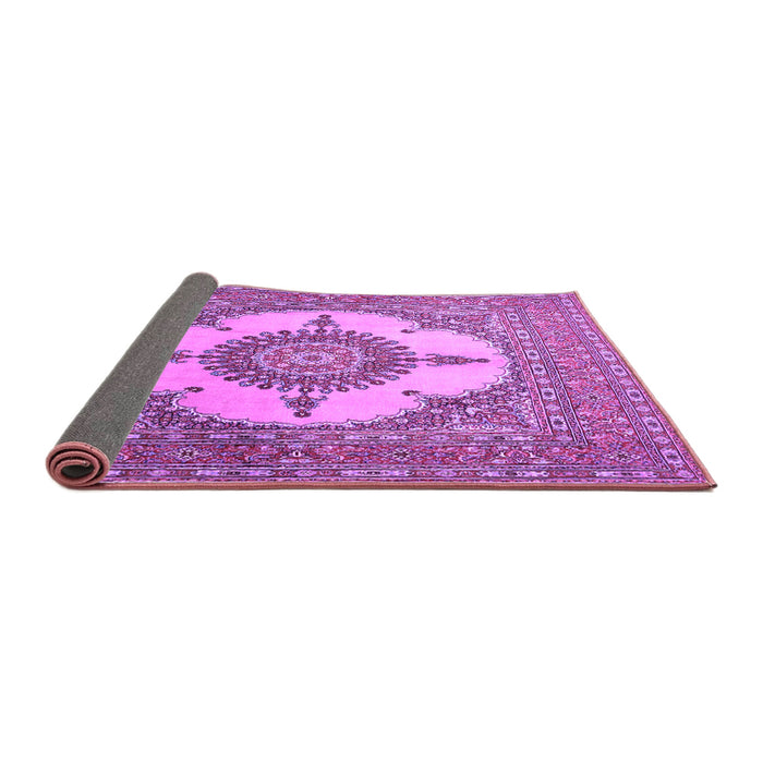 Sideview of Medallion Purple Traditional Rug, tr1601pur