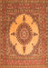 Serging Thickness of Machine Washable Medallion Orange Traditional Area Rugs, wshtr1601org