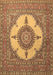 Machine Washable Medallion Brown Traditional Rug, wshtr1601brn