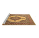 Sideview of Machine Washable Medallion Brown Traditional Rug, wshtr1601brn