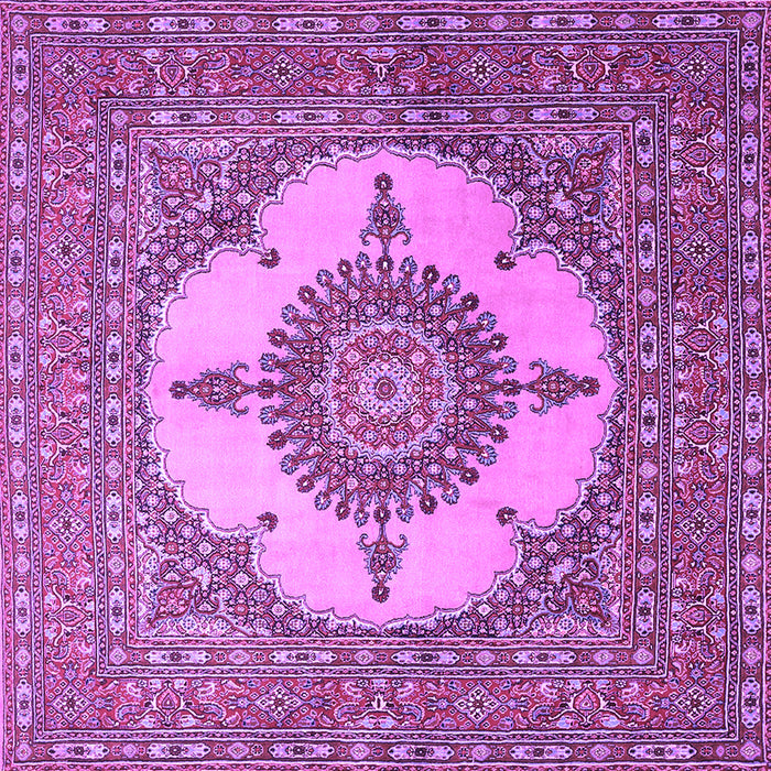 Square Medallion Purple Traditional Rug, tr1601pur