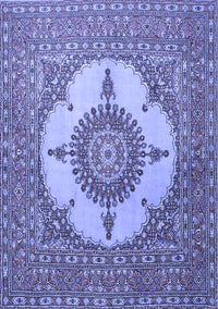 Medallion Blue Traditional Rug, tr1601blu