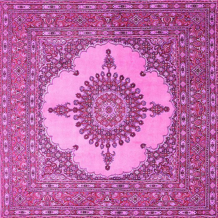 Square Medallion Pink Traditional Rug, tr1601pnk