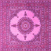 Square Medallion Pink Traditional Rug, tr1601pnk