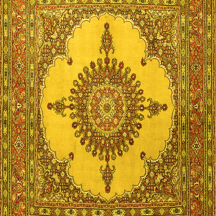 Medallion Yellow Traditional Rug, tr1601yw