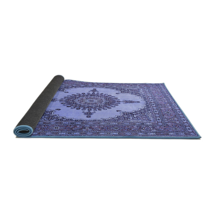 Sideview of Medallion Blue Traditional Rug, tr1601blu