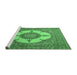 Sideview of Machine Washable Medallion Emerald Green Traditional Area Rugs, wshtr1601emgrn