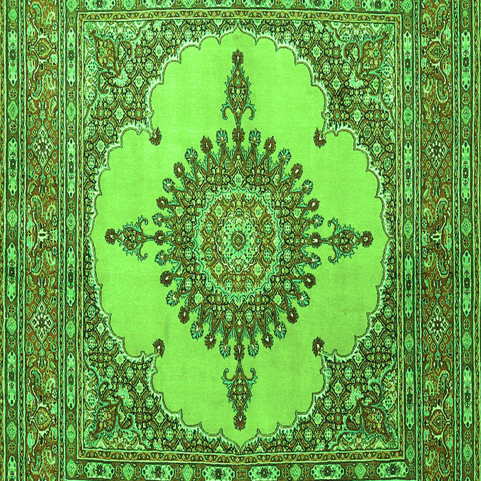 Medallion Green Traditional Rug, tr1601grn
