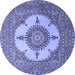 Round Medallion Blue Traditional Rug, tr1601blu