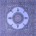 Square Medallion Blue Traditional Rug, tr1601blu