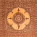 Serging Thickness of Medallion Orange Traditional Rug, tr1601org