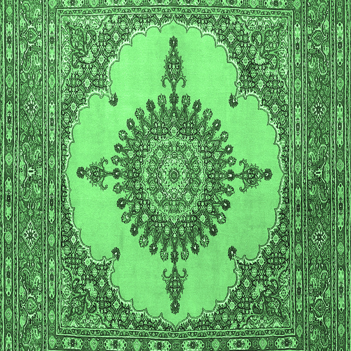 Medallion Emerald Green Traditional Rug, tr1601emgrn