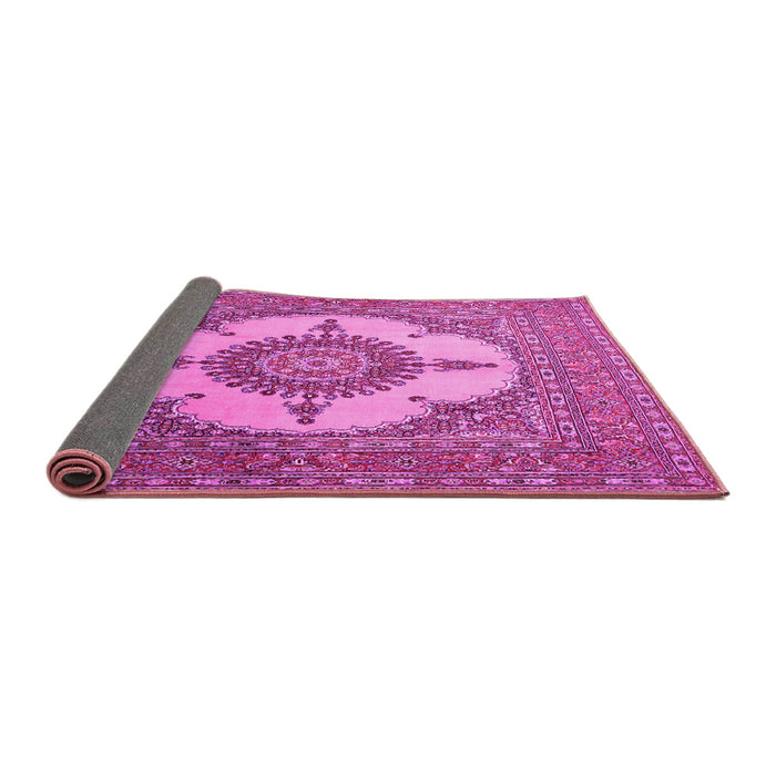 Sideview of Medallion Pink Traditional Rug, tr1601pnk