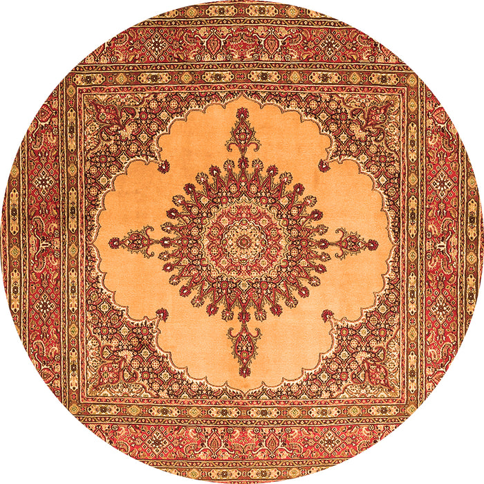 Machine Washable Medallion Orange Traditional Area Rugs, wshtr1601org