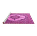 Sideview of Machine Washable Medallion Pink Traditional Rug, wshtr1601pnk