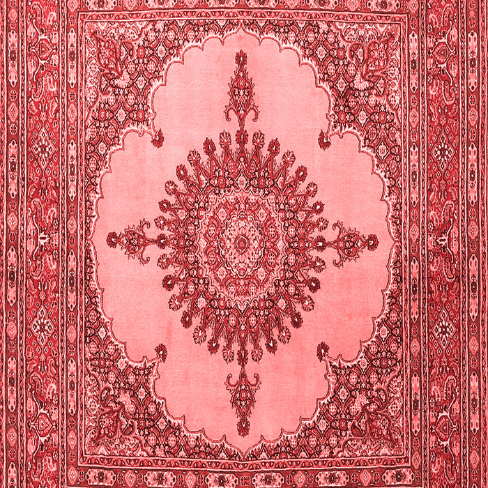 Machine Washable Medallion Red Traditional Rug, wshtr1601red