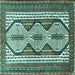 Square Machine Washable Persian Turquoise Traditional Area Rugs, wshtr1602turq