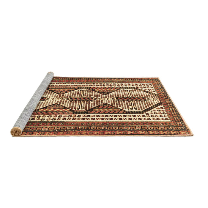 Sideview of Machine Washable Persian Brown Traditional Rug, wshtr1602brn