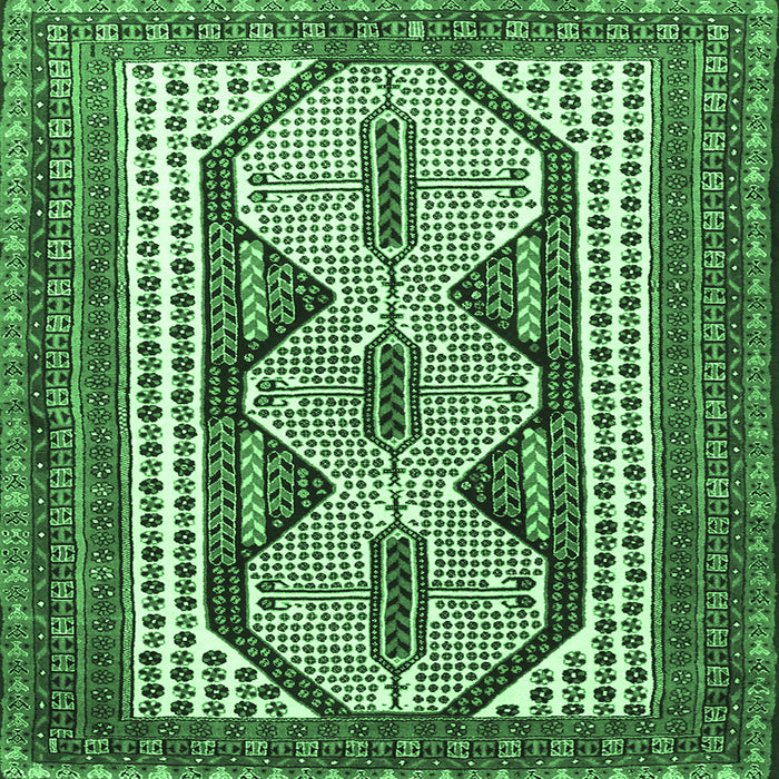 Square Persian Emerald Green Traditional Rug, tr1602emgrn