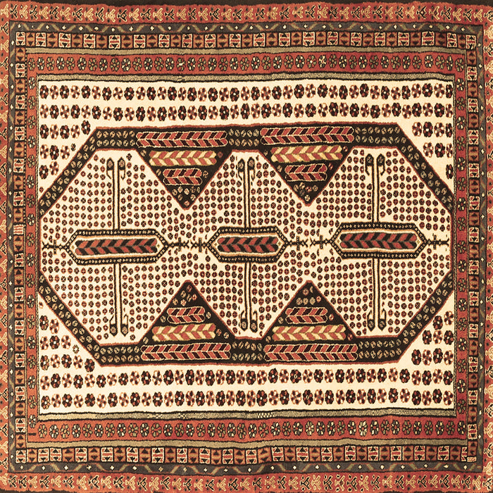 Square Persian Brown Traditional Rug, tr1602brn