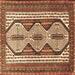 Square Persian Brown Traditional Rug, tr1602brn