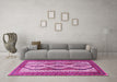 Machine Washable Persian Pink Traditional Rug in a Living Room, wshtr1602pnk