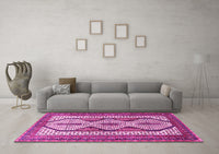 Machine Washable Persian Pink Traditional Rug, wshtr1602pnk