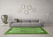 Machine Washable Persian Green Traditional Area Rugs in a Living Room,, wshtr1602grn